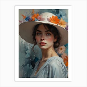 Portrait Of A Woman In A Hat 1 Art Print