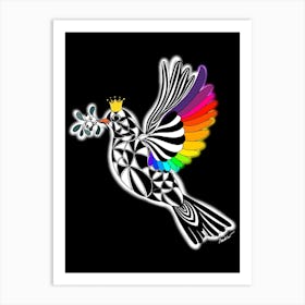 dove of peace, beautiful, colorful, mosaic Art Print