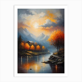 Sunset By The River Art Print