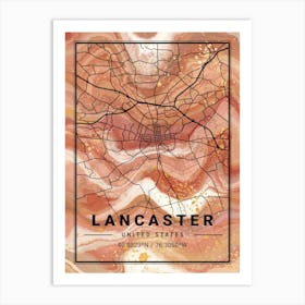 Lancaster Map Art Print