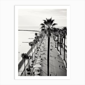 Cannes, France, Black And White Old Photo 2 Art Print