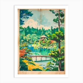 Kenrokuen Garden In Kanazawa Mid Century Modern 1 Art Print