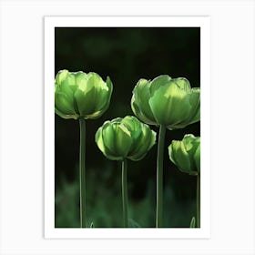 Green Tulips Art Art Print