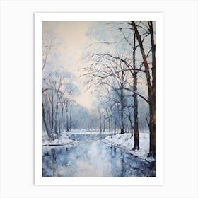 Winter City Park Painting Stanley Park Vancouver Canada 1 Art Print