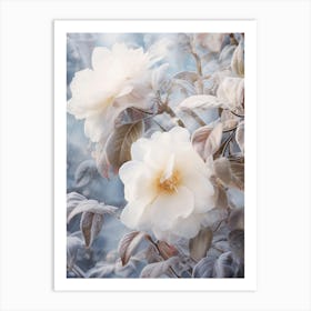 Frosty Botanical Camellia 6 Art Print