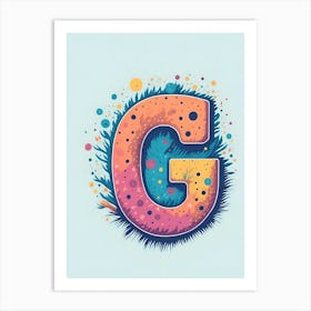 Colorful Letter G Illustration 33 Art Print