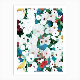 Floral Pattern Snow White "Floral Symphony" Art Print