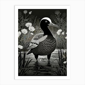 Duck In Water 2 Art Print