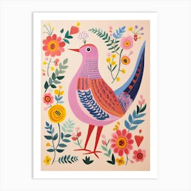 Pink Scandi Cuckoo 2 Art Print