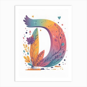 Colorful Letter D Illustration 83 Art Print