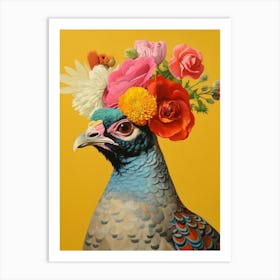 Bird With A Flower Crown Grouse 1 Art Print