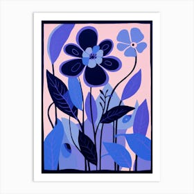 Blue Flower Illustration Lilac 3 Art Print