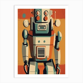 Retro Robot Art Print