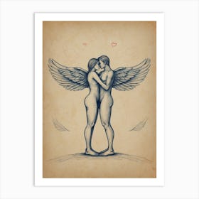 Cupid And Angel Art Print