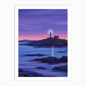 Lighthouse At Sunset 2 Art Print