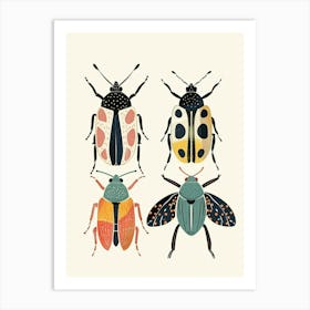 Colourful Insect Illustration Beetle 1 Art Print