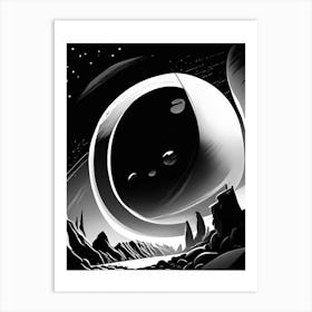 Gravitational Constant Noir Comic Space Art Print
