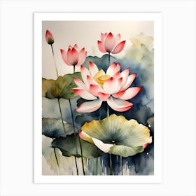 Lotus Painting Art Print