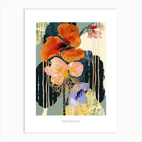 Colourful Flower Illustration Poster Nasturtium 4 Art Print