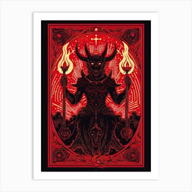 The Devil Tarot Card, Vintage 3 Art Print