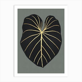 Black and gold leaves 7 Art Print