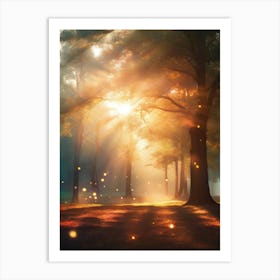 Fireflies In The Forest 3 Art Print