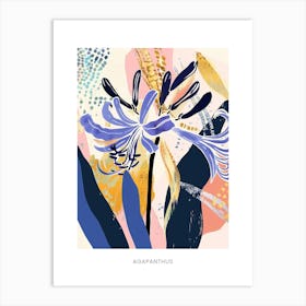 Colourful Flower Illustration Poster Agapanthus 3 Art Print