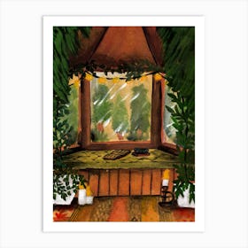 Cozy Book Reader Corner Art Print