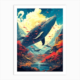 Whales In The Sky 1 Art Print