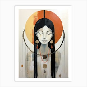 Radiant Dreamer, Boho Art Style Art Print