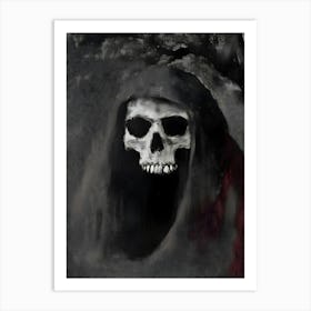 Dark Gothic Skeleton In The Woods Art Print