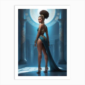 Beautiful And Sexy African American Princess 14 Art Print