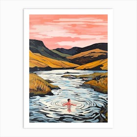 Wild Swimming At Loch An Duin Scotland 1 Art Print