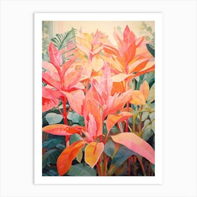 Tropical Plant Painting Rubber Tree Plant 5 Art Print