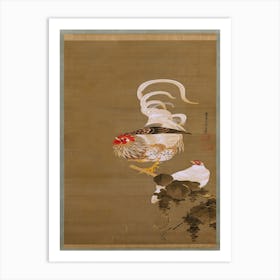 Hen And Rooster With Grapevine, Itō Jakuchū Art Print