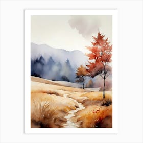 Watercolor Landscape Painting 75 Art Print