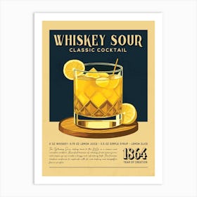 Whiskey Sour Classic Cocktail Art Print