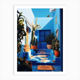 Blue House In Morocco Art Print