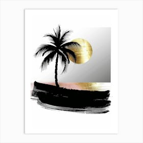 Palm Tree At Sunset 10 Art Print