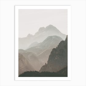 Foggy Mountain Layers Art Print