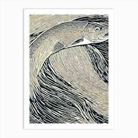 Sea Trout II Linocut Art Print