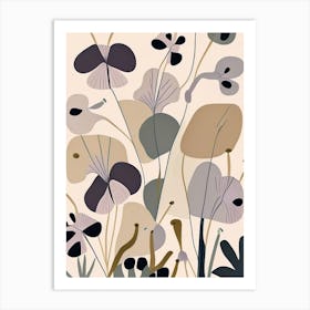 Marsh Mallow Wildflower Modern Muted Colours Art Print