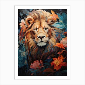 Lion Art Painting Contemporary Style 4 Art Print