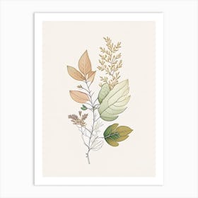 Thyme Leaf Warm Tones 2 Art Print