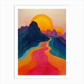 Sunset In The Mountains 63 Art Print