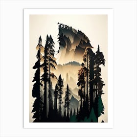 Sequoia National Park United States Of America Cut Out Paper Art Print