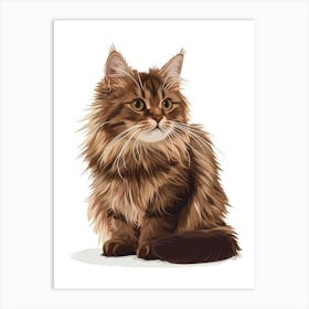 Scottish Fold Cat Clipart Illustration 3 Art Print