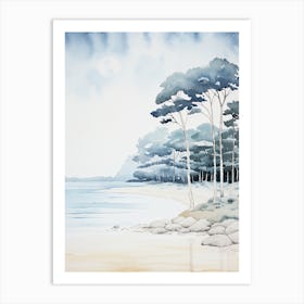 Watercolour Of Hyams Beach   New South Wales Australia 2 Art Print