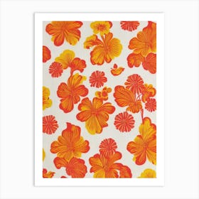 Lilium Floral Print Retro Pattern 1 Flower Art Print