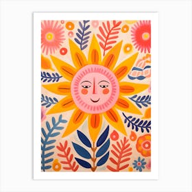 Sun Folk Art 2 Art Print